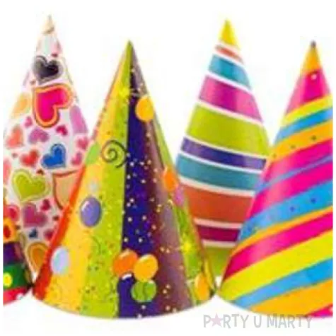 czapeczki papierowe imprezowa mieszanka mix godan 6 szt