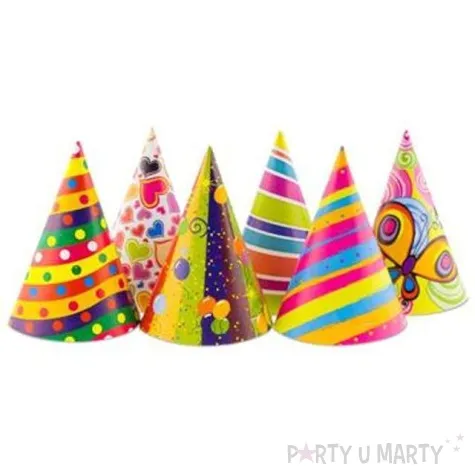 czapeczki papierowe imprezowa mieszanka mix godan 6 szt
