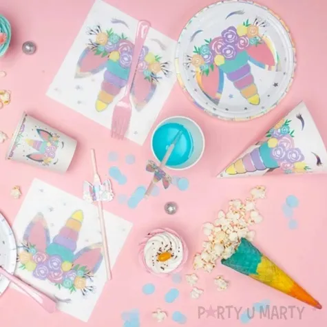 czapeczki papierowe jednorozec unicorn partypal 6 szt