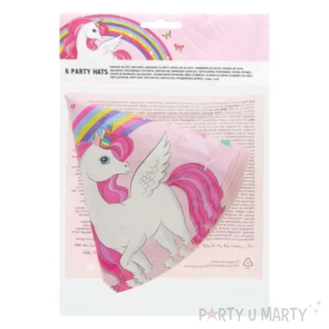 czapeczki papierowe jednorozec unicorn rainbow colors procos 6 szt
