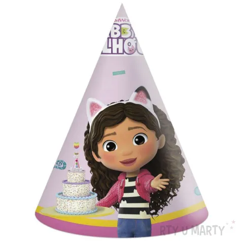 czapeczki papierowe koci domek gabi gabbys dollhouse procos 6 szt