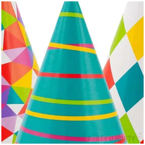 czapeczki papierowe kolorowa impreza mix godan 3 szt