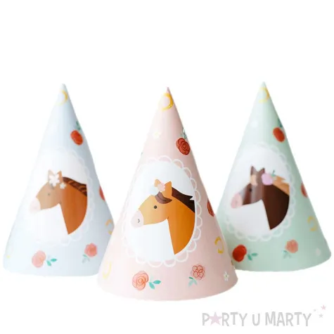 czapeczki papierowe konie partydeco 6 szt
