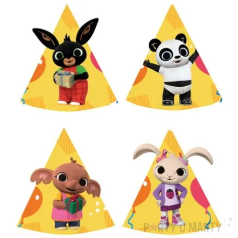 czapeczki papierowe krolik bing amscan 8 szt