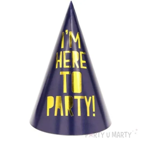 czapeczki papierowe lets celebrate granatowe partydeco 15 5 cm 6 szt