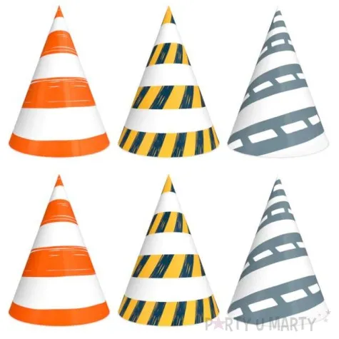 czapeczki papierowe miejskie oznaczenia budowa partypal 6 szt
