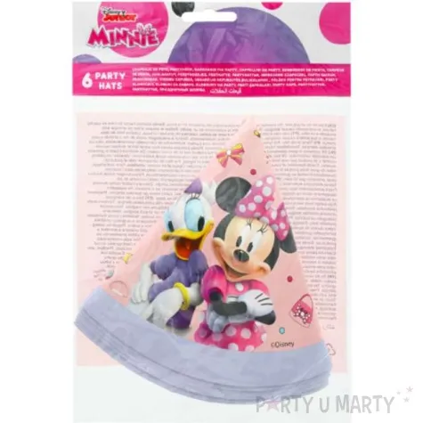 czapeczki papierowe myszka minnie rozowe 6 szt