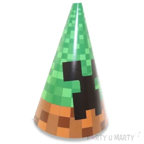 czapeczki papierowe piksele zielone congee 6 szt