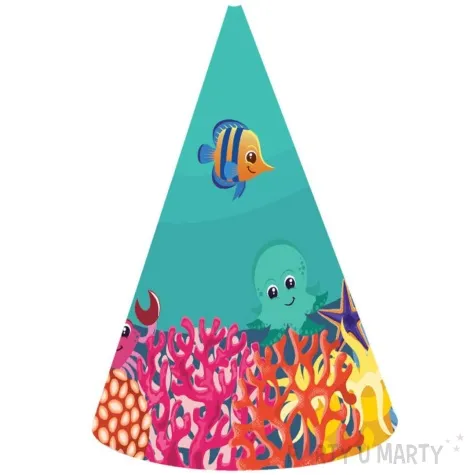 czapeczki papierowe podwodny swiat rybki congee 6 szt