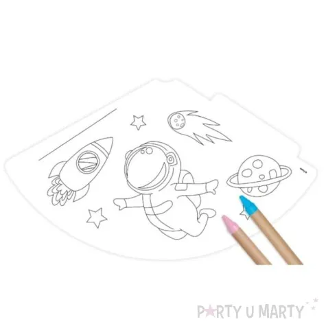 czapeczki papierowe pokoloruj sam kosmos godan 6 szt