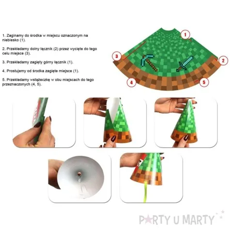 czapeczki papierowe samochodziki congee 6 szt