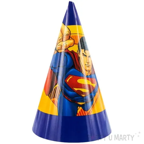 czapeczki papierowe superman party factory 10 szt