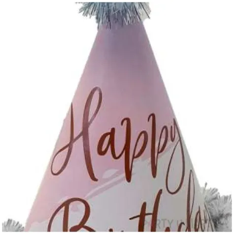 czapeczki papierowe szampanska impreza rozowo zlote amscan 6 szt