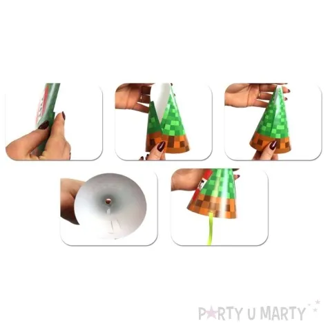 czapeczki papierowe wesole dinozaury bialy congee 6 szt