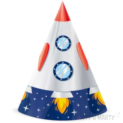 czapeczki urodzinowe kosmos rakieta partypal 6 szt