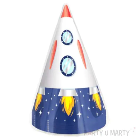 czapeczki urodzinowe kosmos rakieta partypal 6 szt
