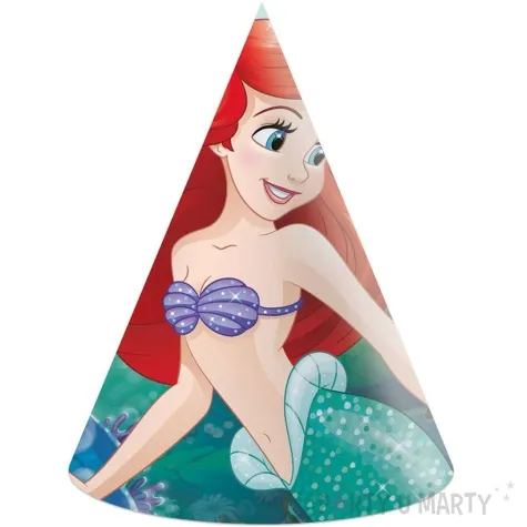 czapeczki urodzinowe mala syrenka arielka procos 6 szt