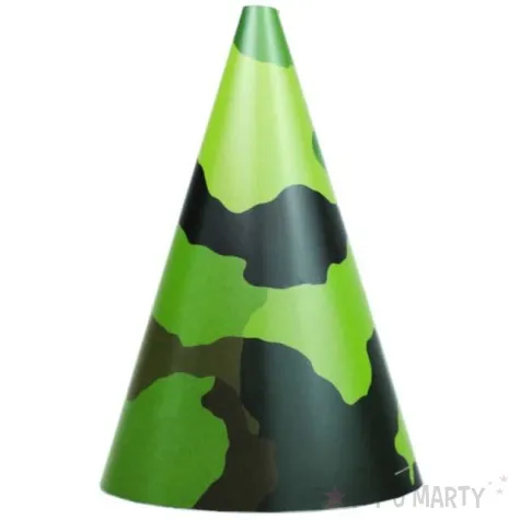 czapeczki urodzinowe moro zielone congee 6 szt