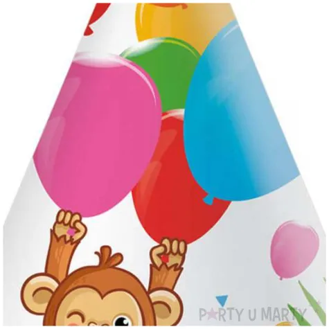 czapeczki urodzinowe zwierzeta safari procos 6 sztt