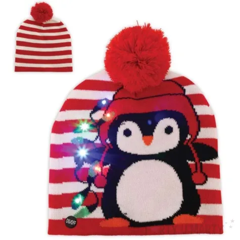 czapka boze narodzenie pingwinek z diodami led fries 24x26 cm