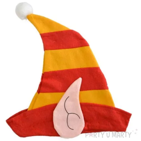 czapka elf w paski czerwono zolta arpex
