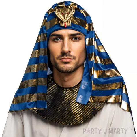 czapka faraona na karnawal dodatek do stroju nemes korona wladcy egiptu