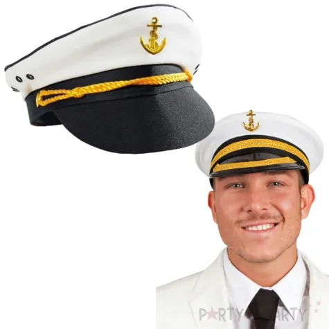 czapka kapitan z kotwica aster 58 cm