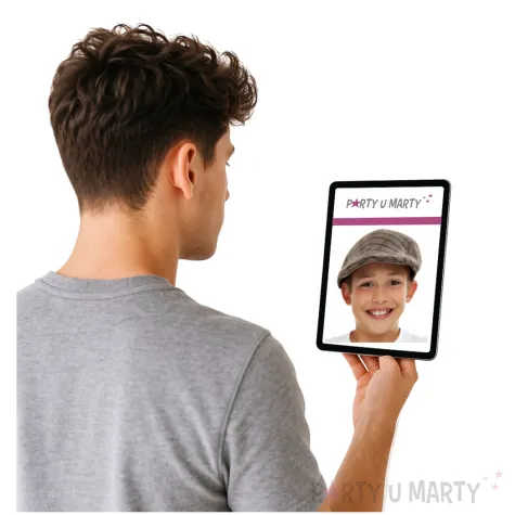 czapka kaszkiet w kratke brazowy smiffys