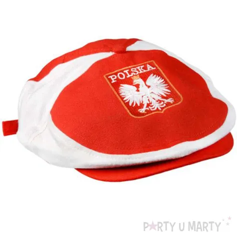 czapka kibic kaszkiet bialo czerwony arpex