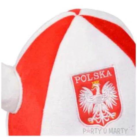 czapka kibic wiking z rogami bialo czerwony arpex