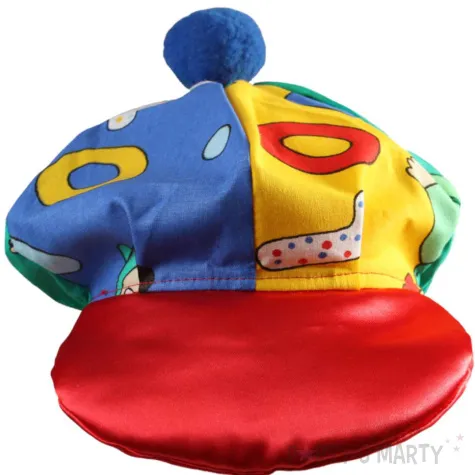 czapka klauna z wzorami kraszek