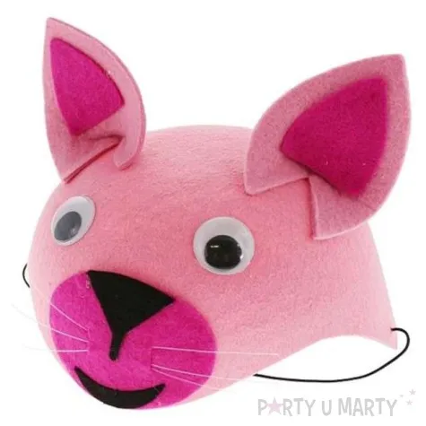 czapka kotek rozowa filcowa godan