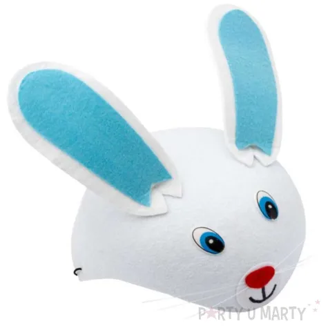 czapka kroliczek bialo niebieska kraszek