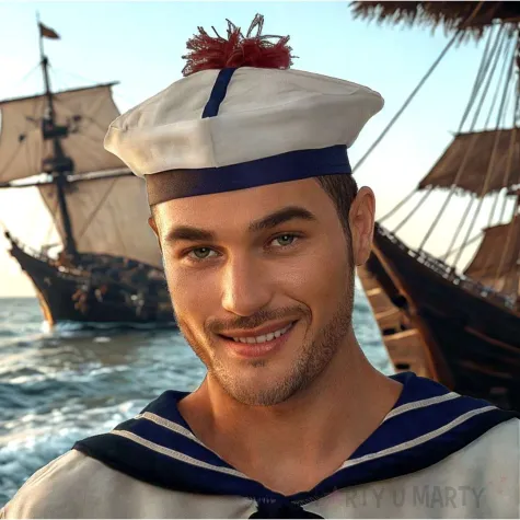 czapka marynarz z pomponikiem boland