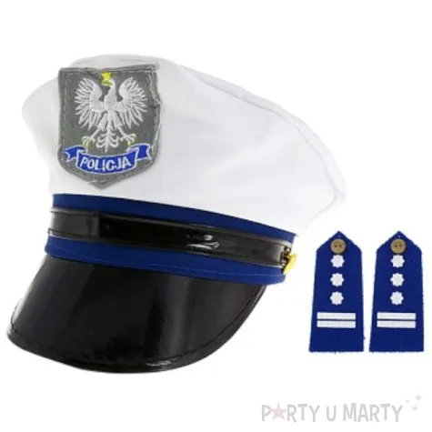 czapka policjanta z pagonami