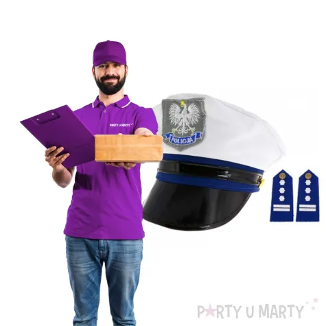 czapka policjanta z pagonami