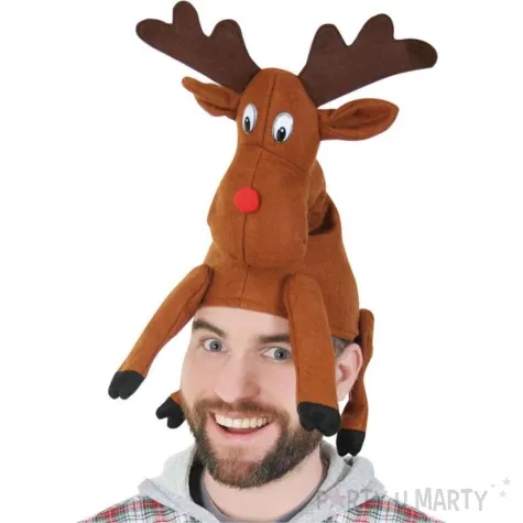 czapka swiateczny los brazowy fries