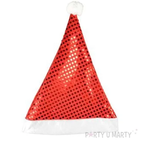 czapka swiety mikolaj cekinowa 40cm arpex