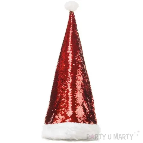 czapka swiety mikolaj cekinowa partydeco