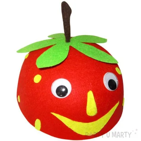 czapka truskawka filcowa kraszek