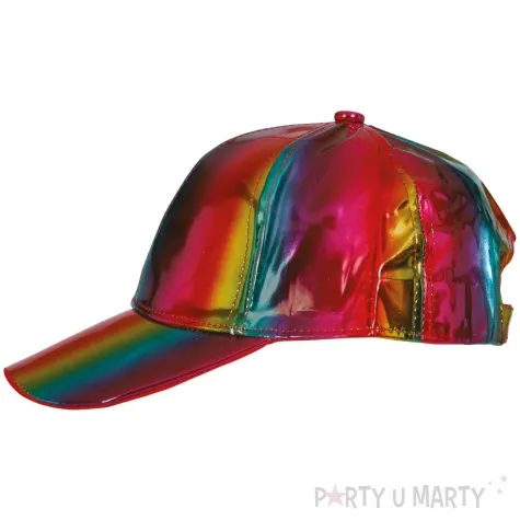 czapka z daszkiem metalic teczowy guirca