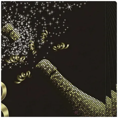 czarne serwetki z szampanem na osiemnastke 18 urodziny