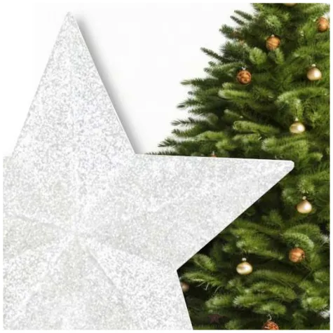 czubek choinkowy gwiazda brokatowa perlowy arpex 14 cm