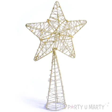 czubek choinkowy gwiazda metalowa zloty arpex 27 cm