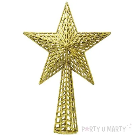 czubek choinkowy gwiazda zlota guirca 27 cm