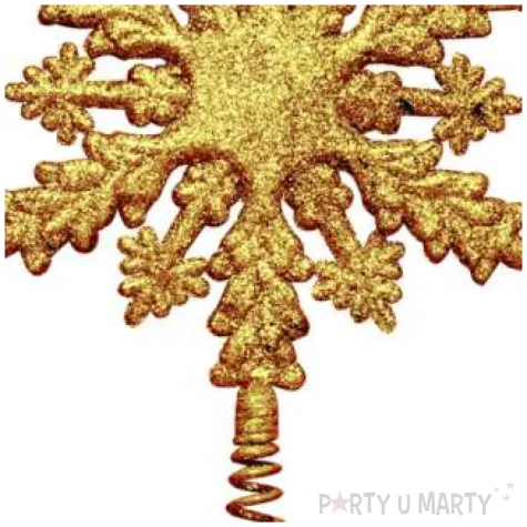 czubek choinkowy sniezynka brokatowa zlota arpex 22 cm