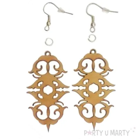 decoupage kolczyki folklor drewniane dl006