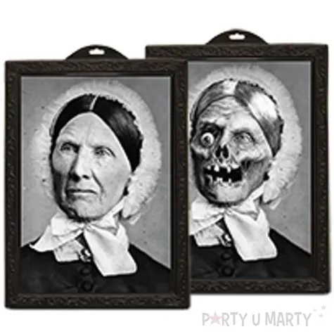 dekoracja 3d obraz halloween xl babcia 48 x 35 cm