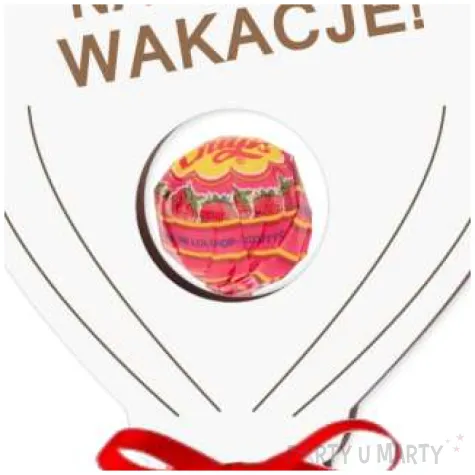 dekoracja balonik na lizak nareszcie wakacje bialy 15 cm