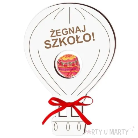 dekoracja balonik na lizak zegnaj szkolo bialy 15 cm